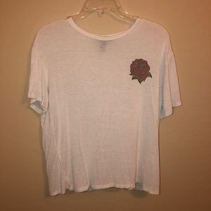 Forever21 white rose T-shirt